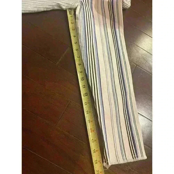 Anthropologie Maeve Oversize Denim Shirt S Shacket Jacket Boho Patchwork Stripe - Picture 12 of 14